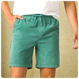 prAna Mens Canyon Camp Corduroy Short MEDIUM in Cove Green Organic Cotton